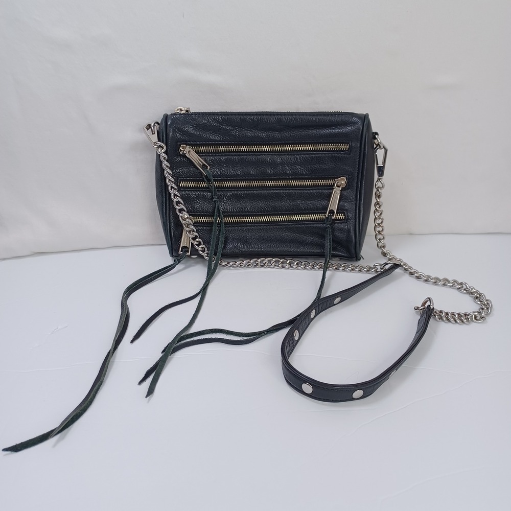 Rebecca Minkoff Crossbody Bag Black Leather Boho Biker - Picture 15 of 15